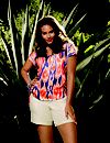 Ikat shirred tee